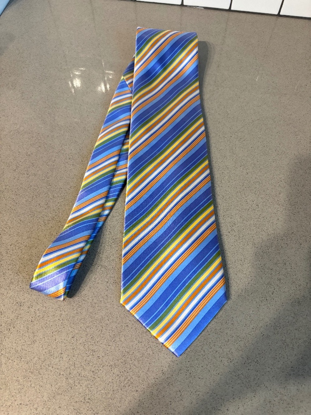 Brioni 100% silk tie - pastel stripes - like new